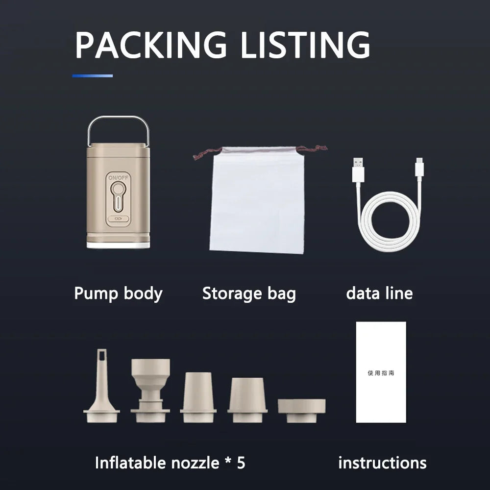Wireless Inflation Pump Portable Outdoor Mini Air Compressor Air Cushion Bed Swim Ring Multi Function Air Pump