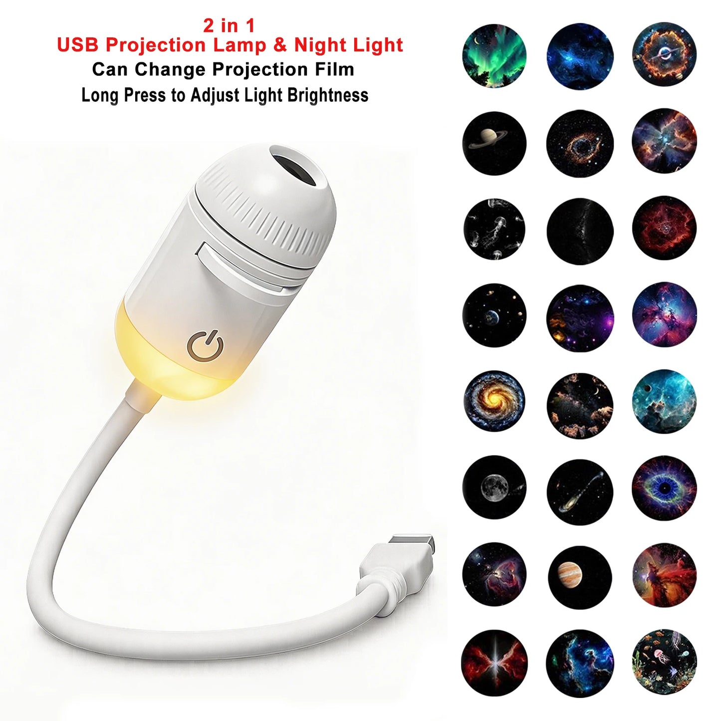 New Atmosphere Projection Car Ambient Light Large Range Projection Romantic Atmosphere Multiple Scenes Adjustable Focus Distance