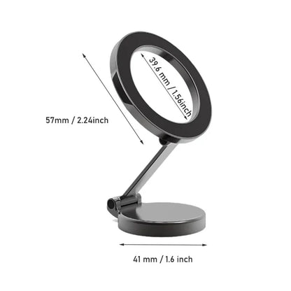 Alloy Folding Magnetic Car Compact Cell Phone Holder for Mac-Safe 360° Adjustable Magnetic Car Mount for Iphone 15 14 13 12 Pro