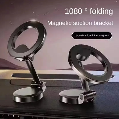 Foldable Magnet Car Mobile Phone Holder for Magsafe 360° Adjustable Magnetic Car Mount Stand for Iphone 17 Huawei Xiaomi in Car
