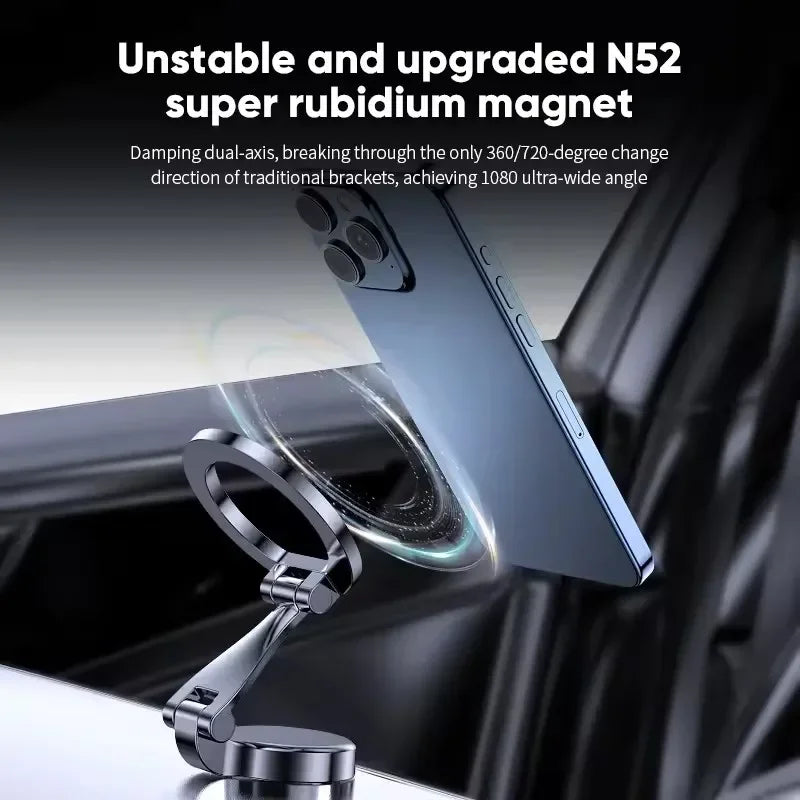 Foldable Magnet Car Mobile Phone Holder for Magsafe 360° Adjustable Magnetic Car Mount Stand for Iphone 17 Huawei Xiaomi in Car