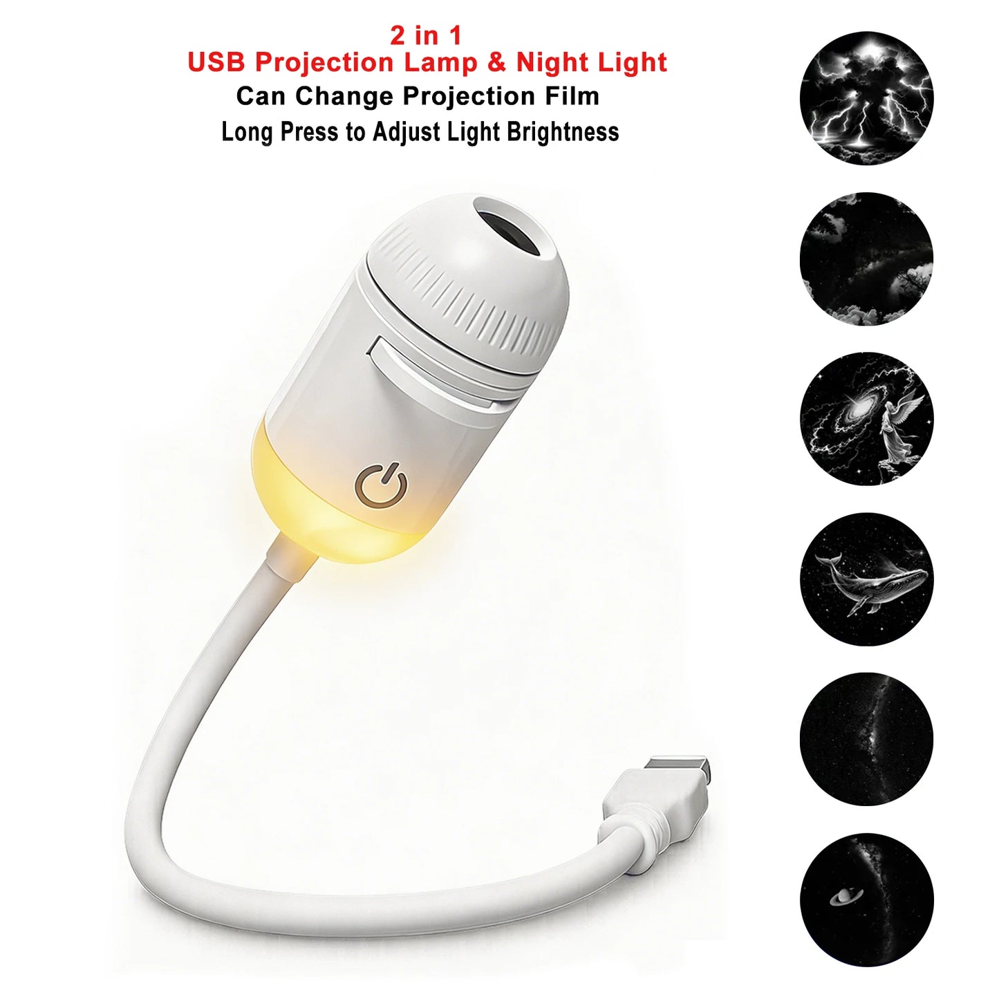 New Atmosphere Projection Car Ambient Light Large Range Projection Romantic Atmosphere Multiple Scenes Adjustable Focus Distance